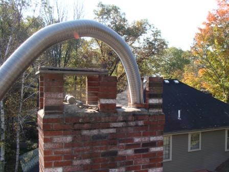 NortheastChimneySweeps.com Unlined Flue Woburn Ma Flue Liners Caps Pointing Repairs
